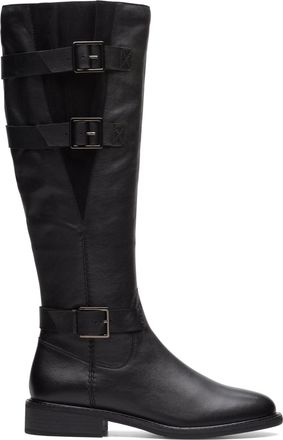 Clarks Cologne Up Knee High Boot Leather Boots In Black Size 6.5