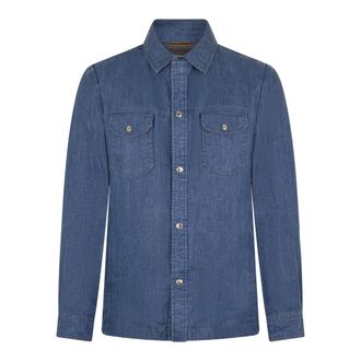 Moorer Classic Denim Shirt - Heren - Spijkeroverhemden - Blauw - M - Denim - Overhemden