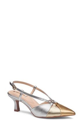 Johnston & Murphy Lindsey Ring Slingback Pump in Gold Multi Metallic Sheepskin at Nordstrom, Size 6.5