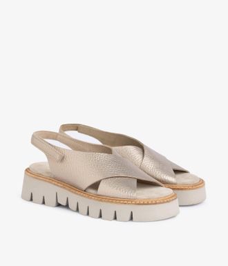 Pedro Garcia Maxi sandal in metallic leather with Extralight sole | Reme | FW 2026 |