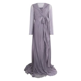 Alberta Ferretti Dames, Jurken, Paars, Maat: 2XL Zijde