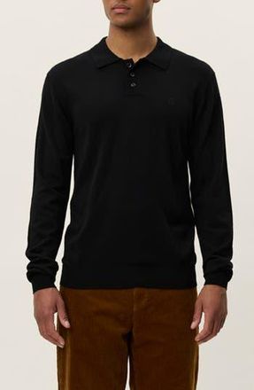 Les Deux Greyson Long Sleeve Wool Polo Sweater in Black at Nordstrom Rack, Size Xx-Large