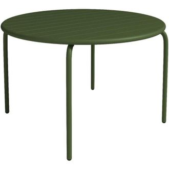Vente-Unique Tavolo tondo da giardino D.110 cm in Metallo Kaki MIRMANDE