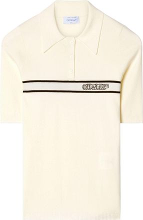 Off-white short-sleeved polo shirt - Neutrals