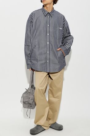 Acne Studios Cotton Shirt With Pocket, Mens, Blue