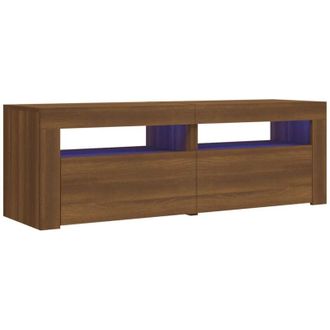vidaXL Vidaxl - Mueble De Tv Con Luces Led Marr&oacute;n Roble 120x35x40 Cm