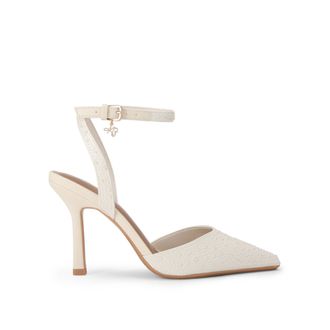 Kurt Geiger Womens Sugar Pearl Heels - Cream Fabric - Size UK 8