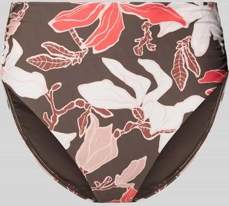 Barts High Waist Bikini-Slip mit floralem Allover-Print Modell Camolo in Mittelbraun, Gr&ouml;&szlig;e 40