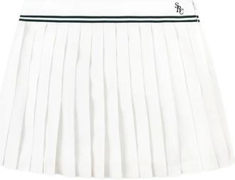 Sporty & Rich Minigonna plissettata a righe - Bianco
