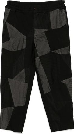 Comme Des Garçons Pantaloni in gabardine con design patchwork - Nero