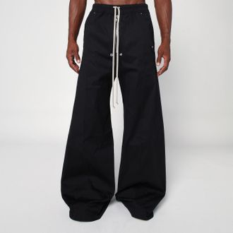 Rick Owens Black wide Bela cotton trousers