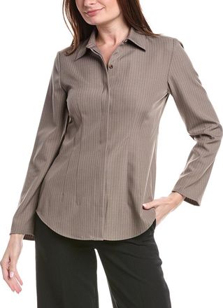 Kenneth Cole Pinstripe Fitted Blouse