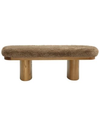 TOV Furniture Ollie Straight Vegan Shearling Bench