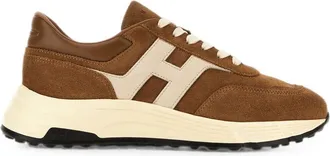 Hogan Brown Suede Cream Accent Sneakers