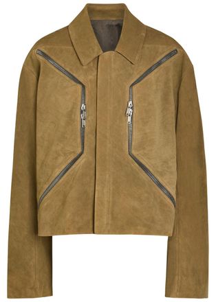 Rick Owens Heizer Suede Jacket - Brown - 38 (UK6 / XS)