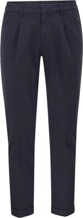 Fay Slim Fit Broek in Stretch Gabardine - Heren - Chinos - Blauw - W32 - Katoen - Broeken