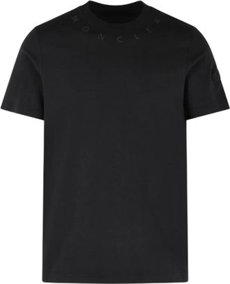 Moncler Black Solid Crew Neck T-Shirt
