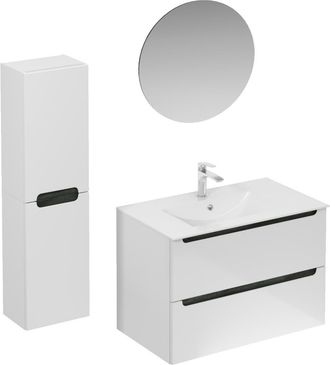 Puma Naturel - Conjunto De Ba&ntilde;o Con Lavabo Que Incluye Mezclador De Lavabo, Ca&ntilde;o Y Sif&oacute;n Stilla, Blanco Brillante (ksetstilla005)