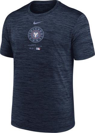 Nike Chicago Cubs City Connect Practice Velocity Nike Mens Dri-FIT MLB T-Shirt in Blue | NKM544BEJ-41G