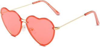 Generic Metal Women Outdoor Sunglasses Sport Commuter Vacation Sun glasses(Red)