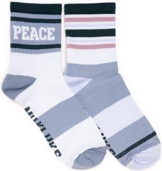 Muk Luks Nylon Quarter Crew Compression Socks 2 Pair Pack in Blue Pack at Nordstrom