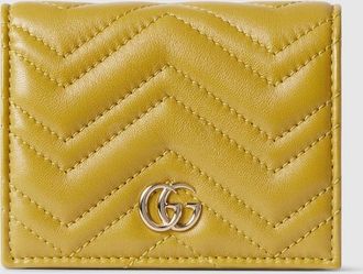 Gucci GG Marmont Card Case Wallet, Yellow, Leather
