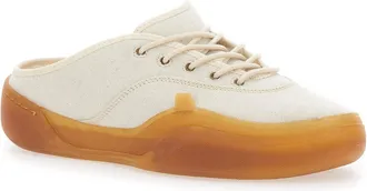 ERL Mens White Low Top Sneakers With Contrasting Sole Cotton Trainers