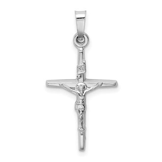 Diamond2Deal 14k White Gold INRI Crucifix Charm