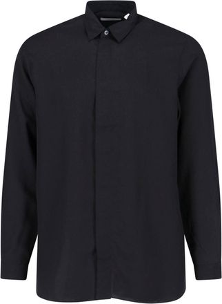 Lardini Tencel And Linen Shirt Black