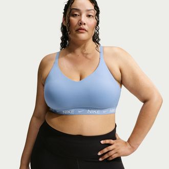 Nike Womens Indy Light Support Padded Adjustable Sports Bra (Plus Size) in Blue | FD1064-486