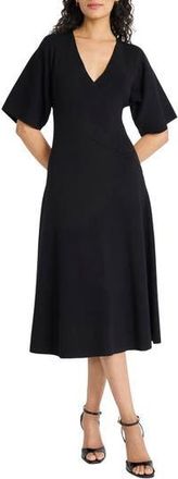 Maggy London Dolman Sleeve A-Line Midi Dress in Black at Nordstrom Rack, Size X-Small