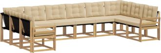 vidaXL Conjunto De Sof&aacute;s De Exterior 10 Uds. Y Beige Vidaxl