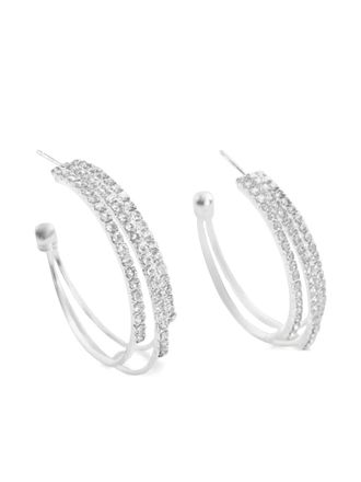 Hzmer Jewellery rhinestone-embellished earrings - women - glass/Zinc Alloy - One Size - Silver