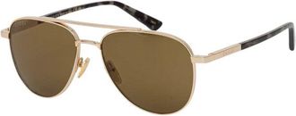 Gucci Gg 1962S Aviator Zonnebril - Heren - Zonnebrillen - Geel - 56 MM - Accessoires
