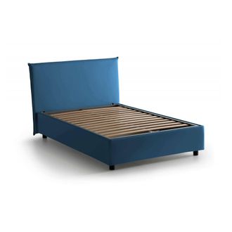 Dmora Dmora - Cama De Plaza Y Media Dbar&aacute;, Cama Contenedor Con Revestimiento De Tela, 100% Made In Italy, Apertura Frontal, Con Colch&oacute;n 120x200 Cm Incluido,
