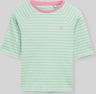Tom Tailor Denim Shaped Fit T-Shirt aus reiner Baumwolle in Hellgruen, Gr&ouml;&szlig;e XS