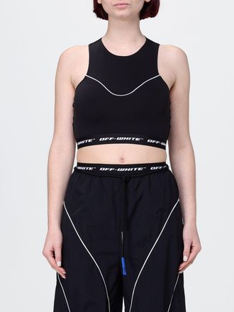 Off-white Top cropped in tessuto tecnico stretch