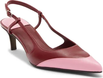 Jeffrey Campbell Booshky Slingback Pointed Toe Pump in Wine Pink Combo at Nordstrom, Size 7.5