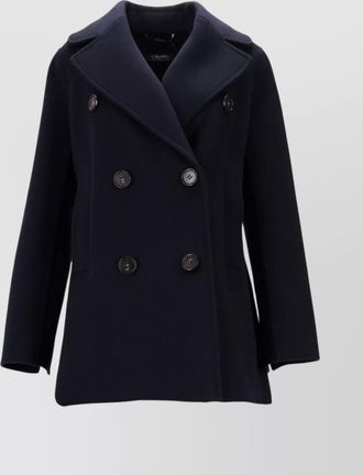 Max Mara double-breasted jacket back belt detail