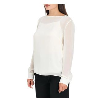 Max Mara Dames, Blouses & Shirts, Wit, Maat: L Zijde