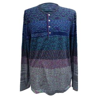 Missoni Missoni gebreide top met lange mouwen en halve knoopsluiting in veelkleurig katoen