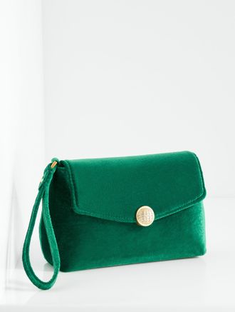 Talbots Velvet Wristlet - Dark Highland Green - 001 Talbots