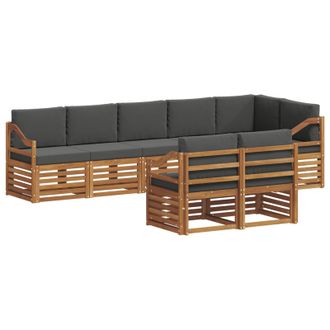 vidaXL Set Di Divani Da Esterno 8 Pz Naturale E Antracite Poliestere Vidaxl