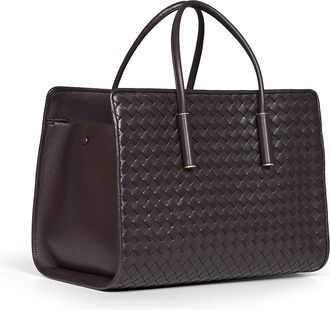 Bottega Veneta Womens Tote Bag Barbara Brown Lambskin Handbags Hand