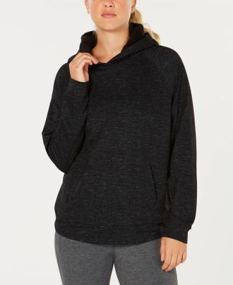 32 Degrees Womens Activewear Fleece Lined Hoodie In Black Combo