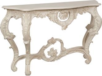 Biscottini International Mesa Consola De Madera Acabado Blanco Antiguo Made In Italy