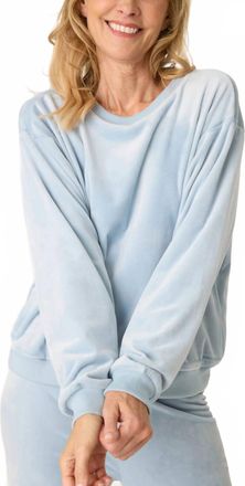 PJ Salvage Spread Love Velvour Long Sleeve Top In Bluestone