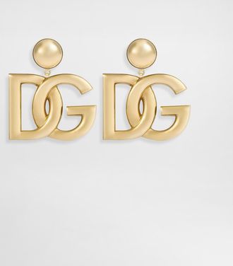 Dolce & Gabbana Clip-on Earrings With Dg Logo - Woman Bijoux Gold Metal Onesize