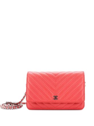 Chanel Wallet on Chain Chevron Caviar crossbody bag - women - Calf Leather - One Size - Pink