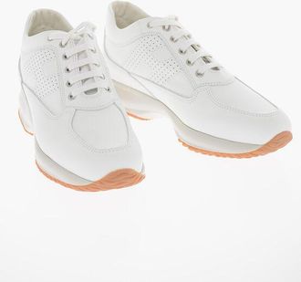 Hogan Leather Sneakers INTERACTIVE With Perforated Logo size 40